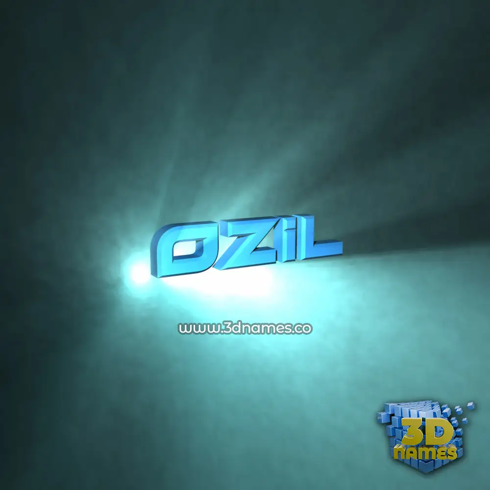 ozil in Light Shine style - 3D name wallpaper
