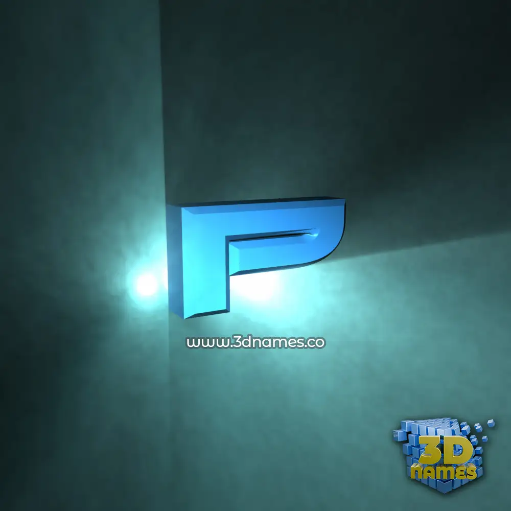p in Light Shine style - 3D name wallpaper