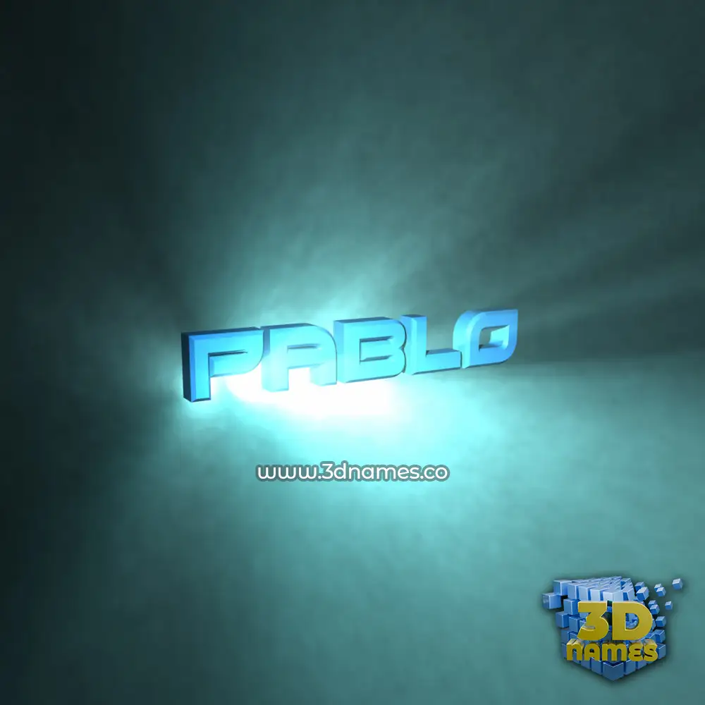 pablo in Light Shine style - 3D name wallpaper