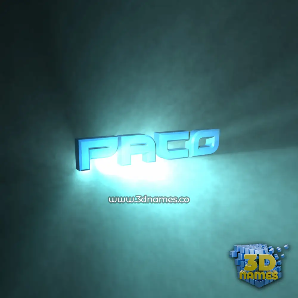 paco in Light Shine style - 3D name wallpaper