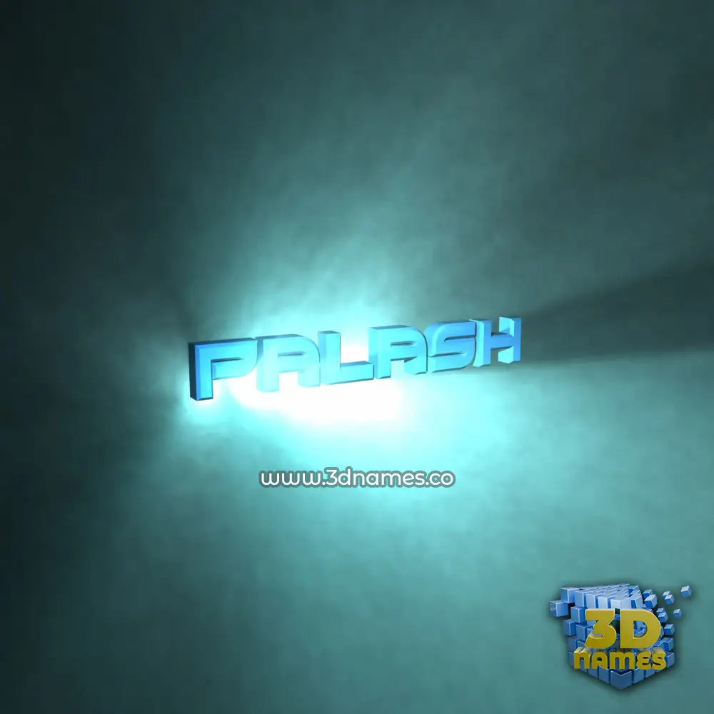 palash in Light Shine style - 3D name wallpaper