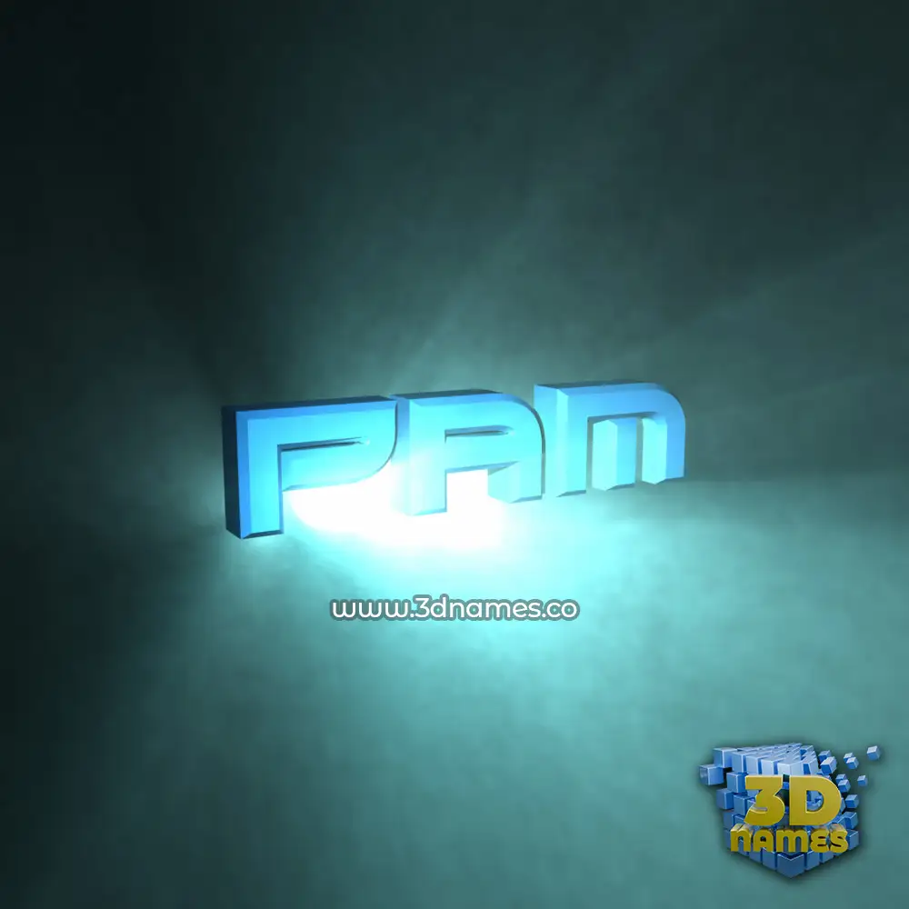 pam in Light Shine style - 3D name wallpaper
