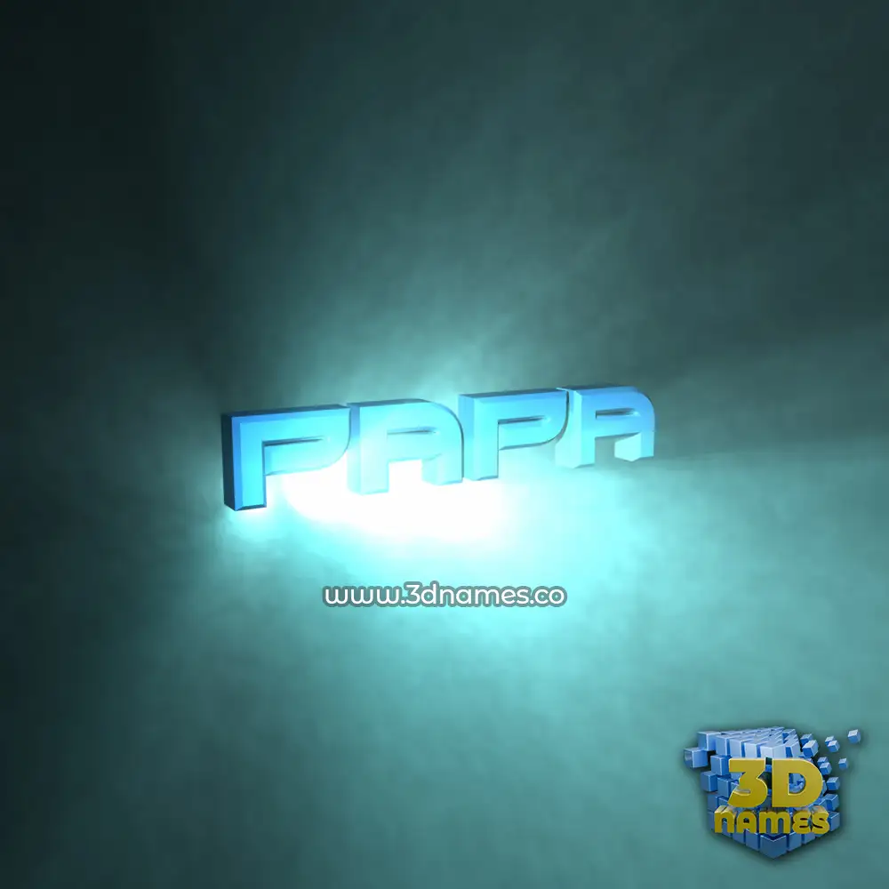 papa in Light Shine style - 3D name wallpaper