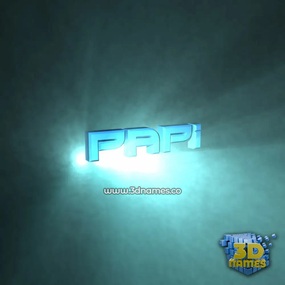 papi in Light Shine style - 3D name wallpaper