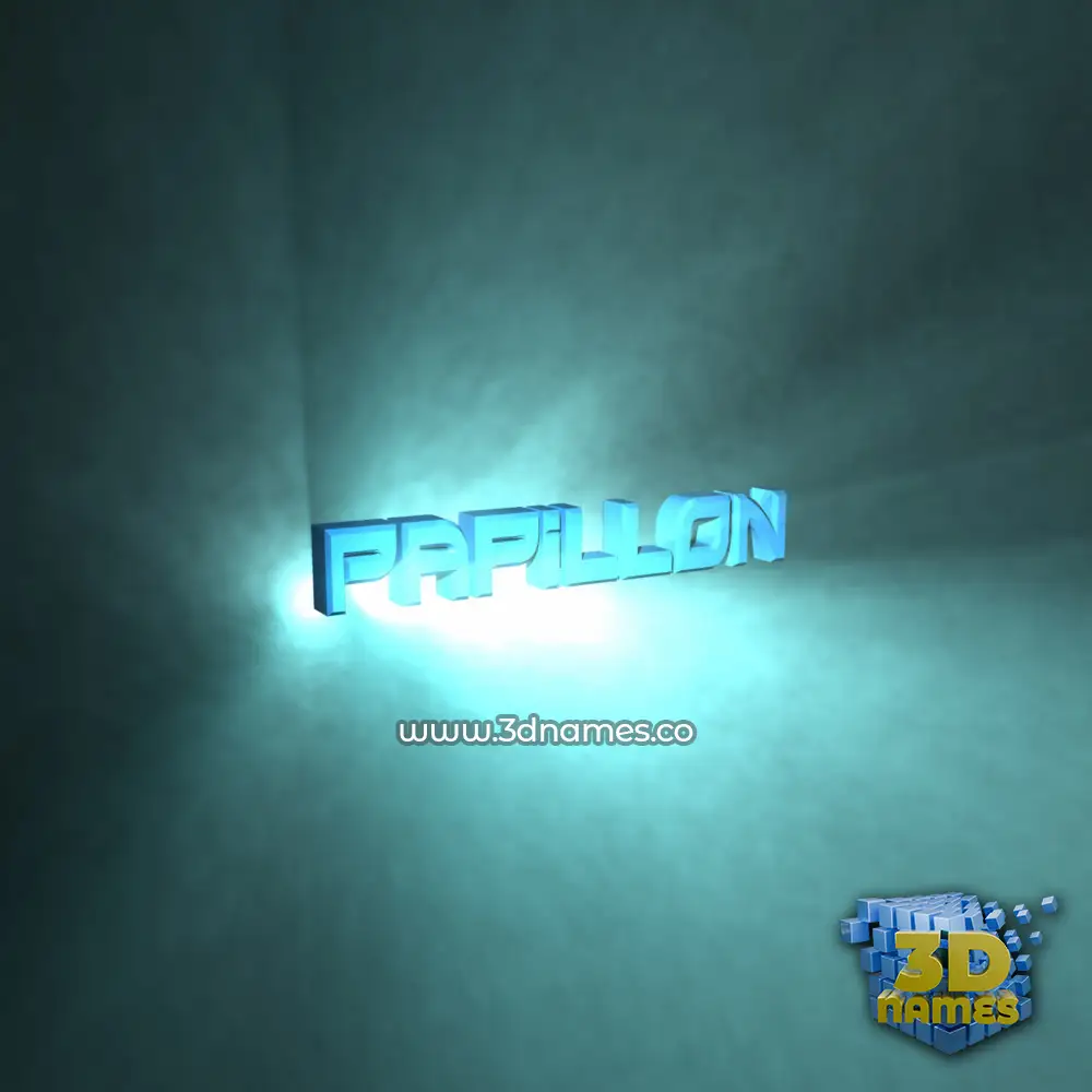 papillon in Light Shine style - 3D name wallpaper