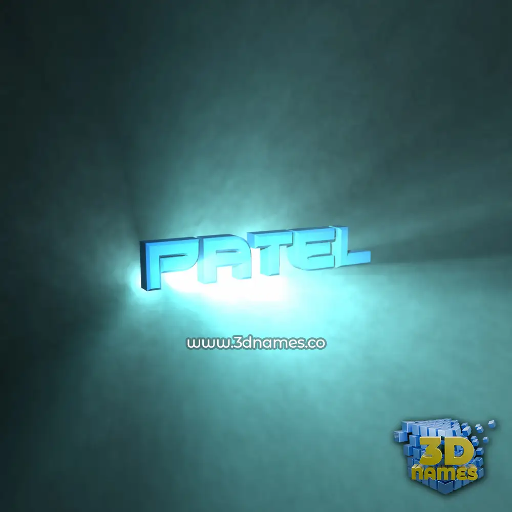 patel in Light Shine style - 3D name wallpaper