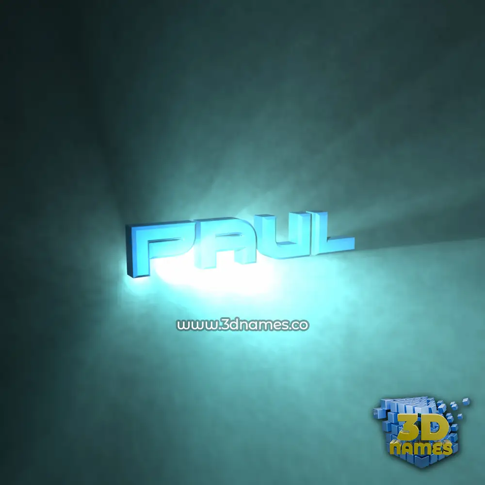 paul in Light Shine style - 3D name wallpaper