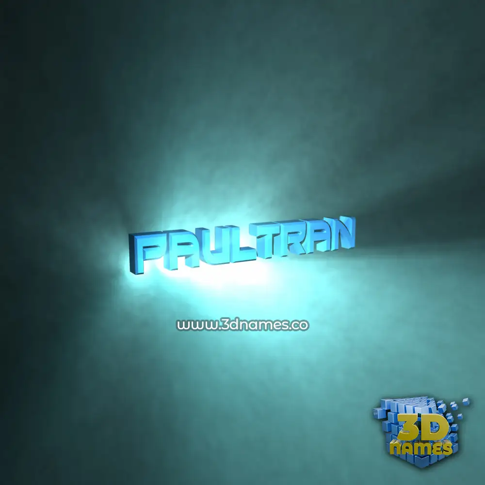 paultran in Light Shine style - 3D name wallpaper