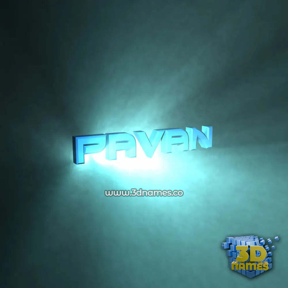 pavan in Light Shine style - 3D name wallpaper