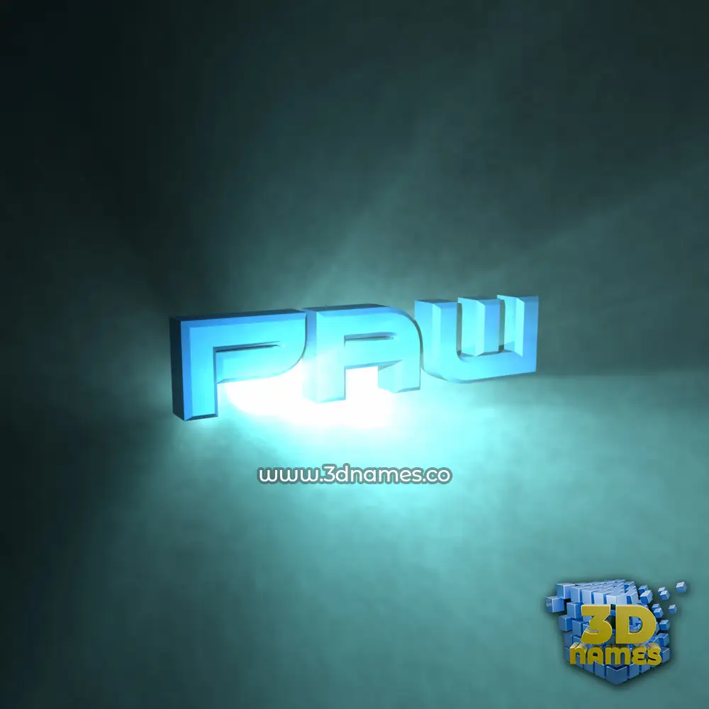 paw in Light Shine style - 3D name wallpaper