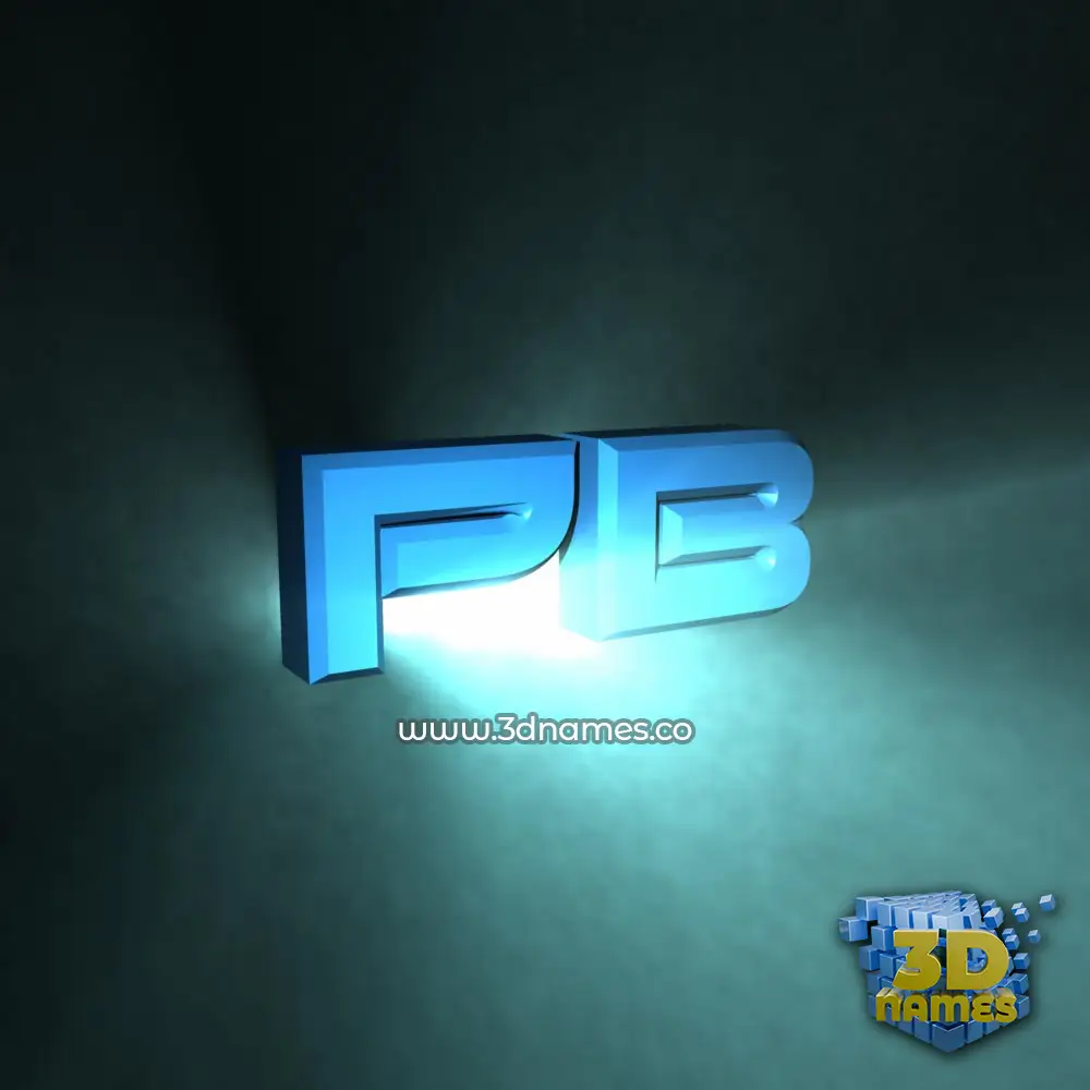 pb in Light Shine style - 3D name wallpaper