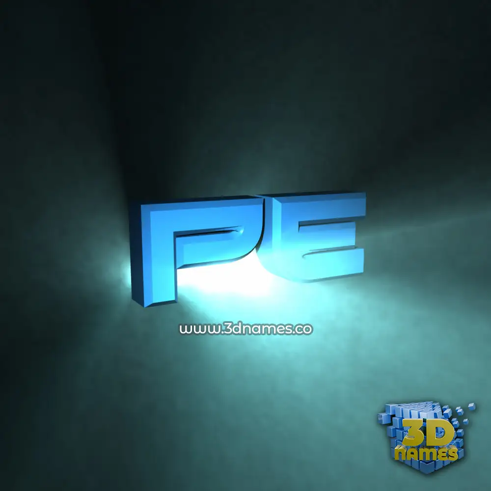 pe in Light Shine style - 3D name wallpaper