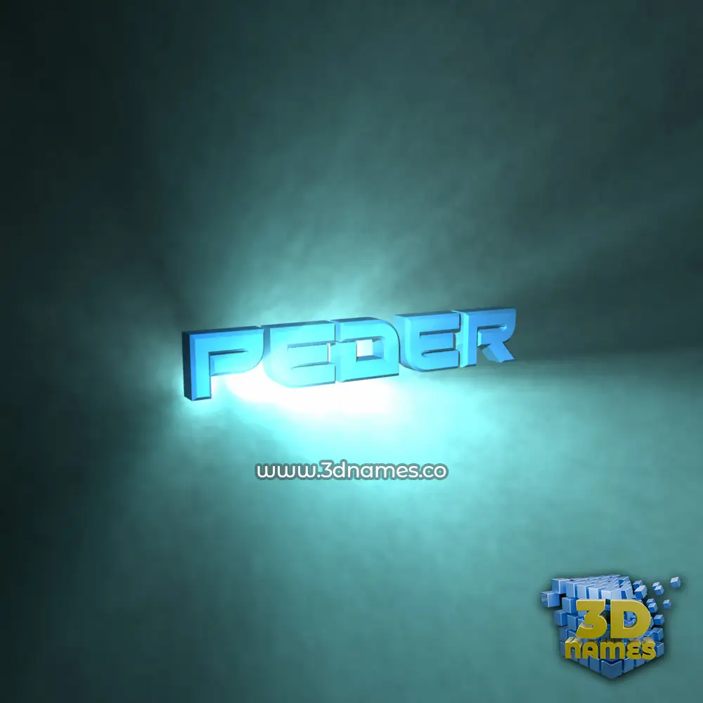 peder in Light Shine style - 3D name wallpaper