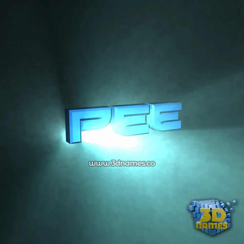 pee in Light Shine style - 3D name wallpaper