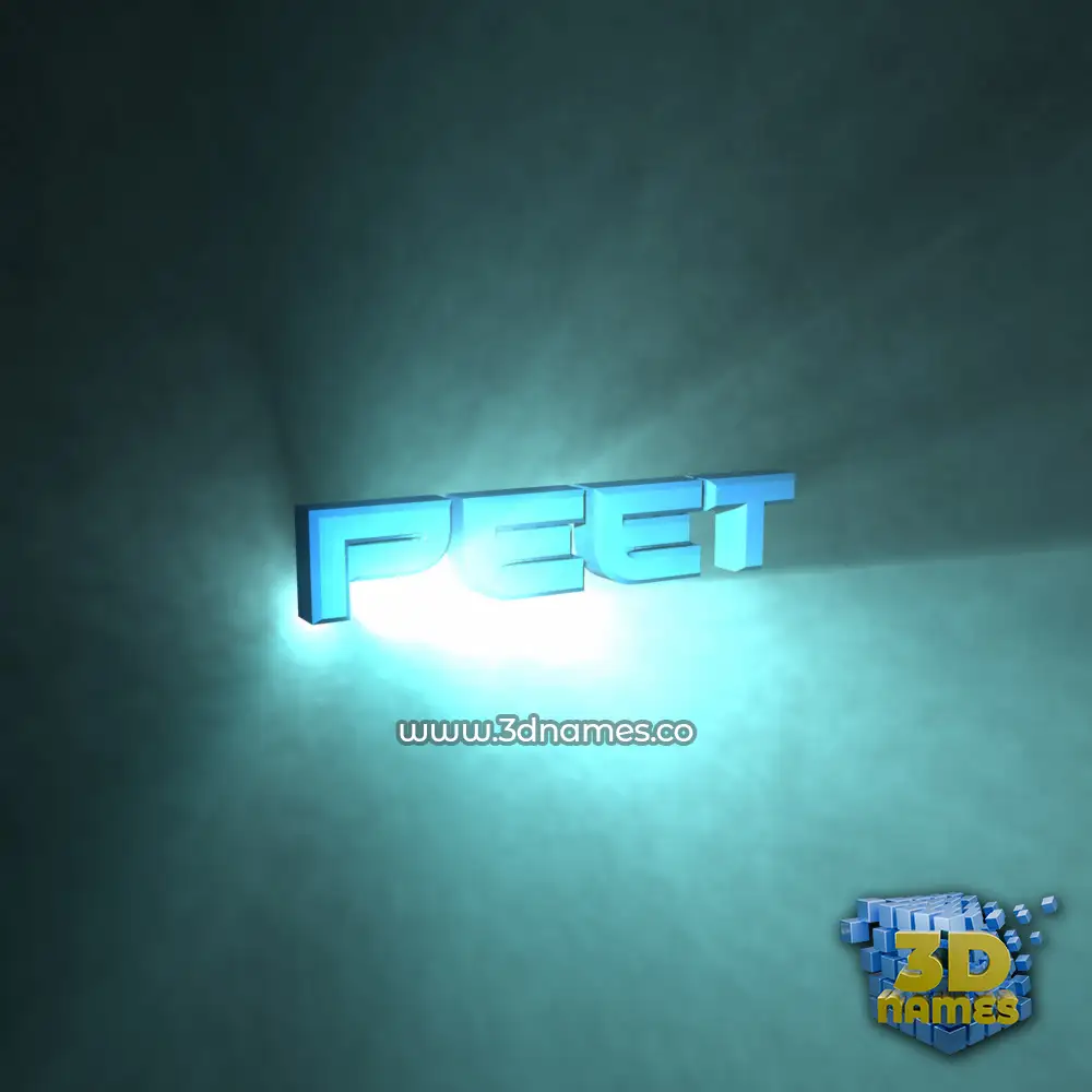 peet in Light Shine style - 3D name wallpaper