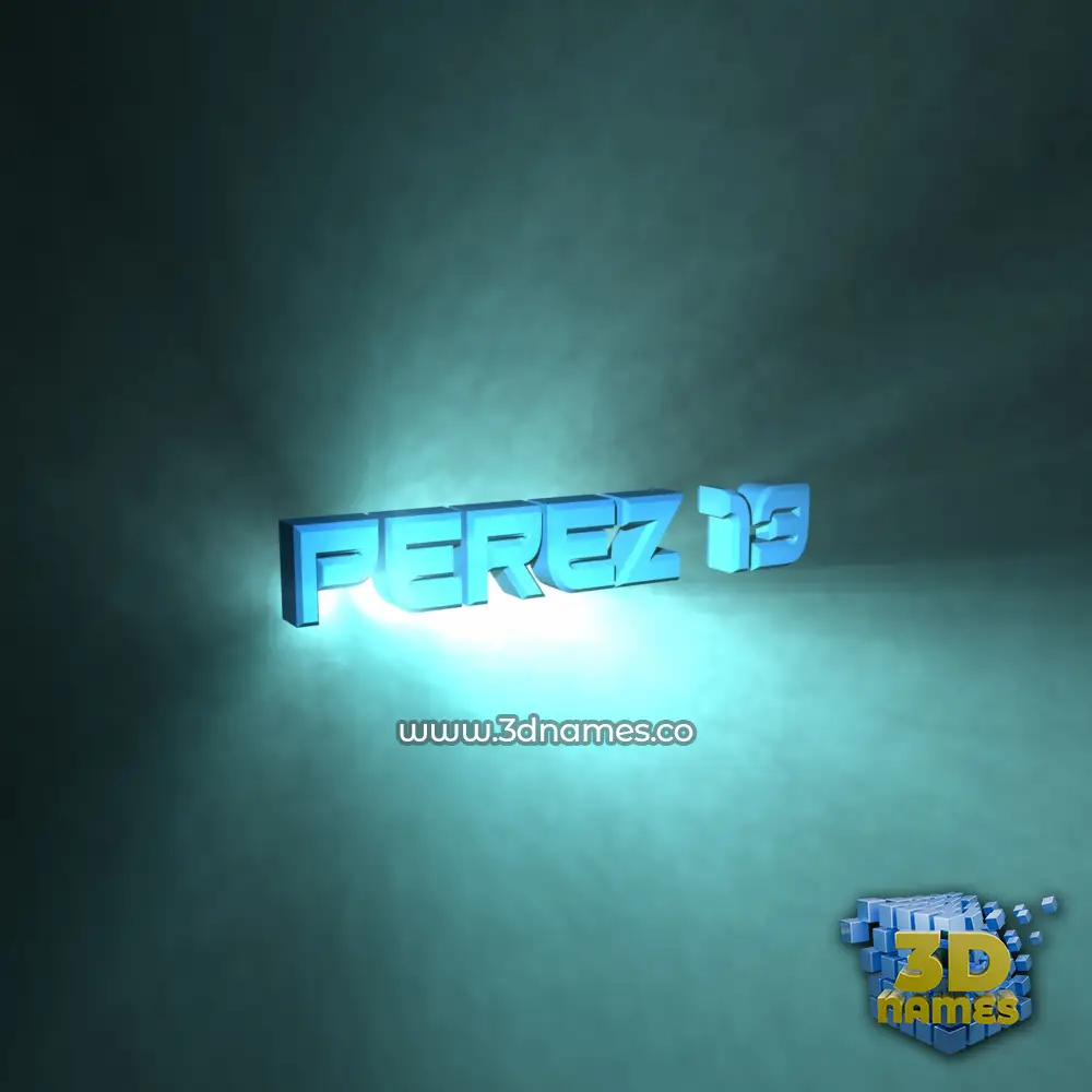 perez 13 in Light Shine style - 3D name wallpaper