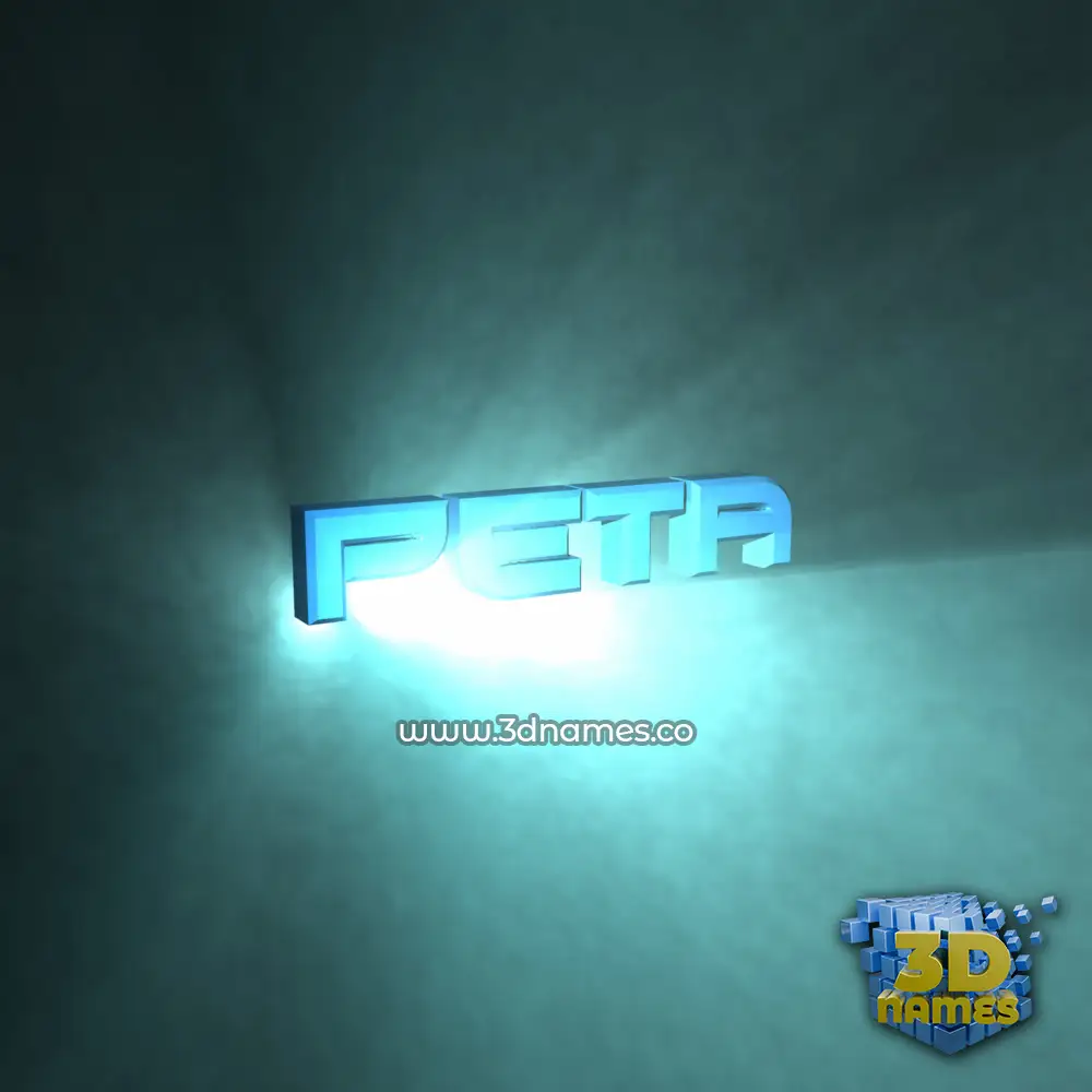 peta in Light Shine style - 3D name wallpaper