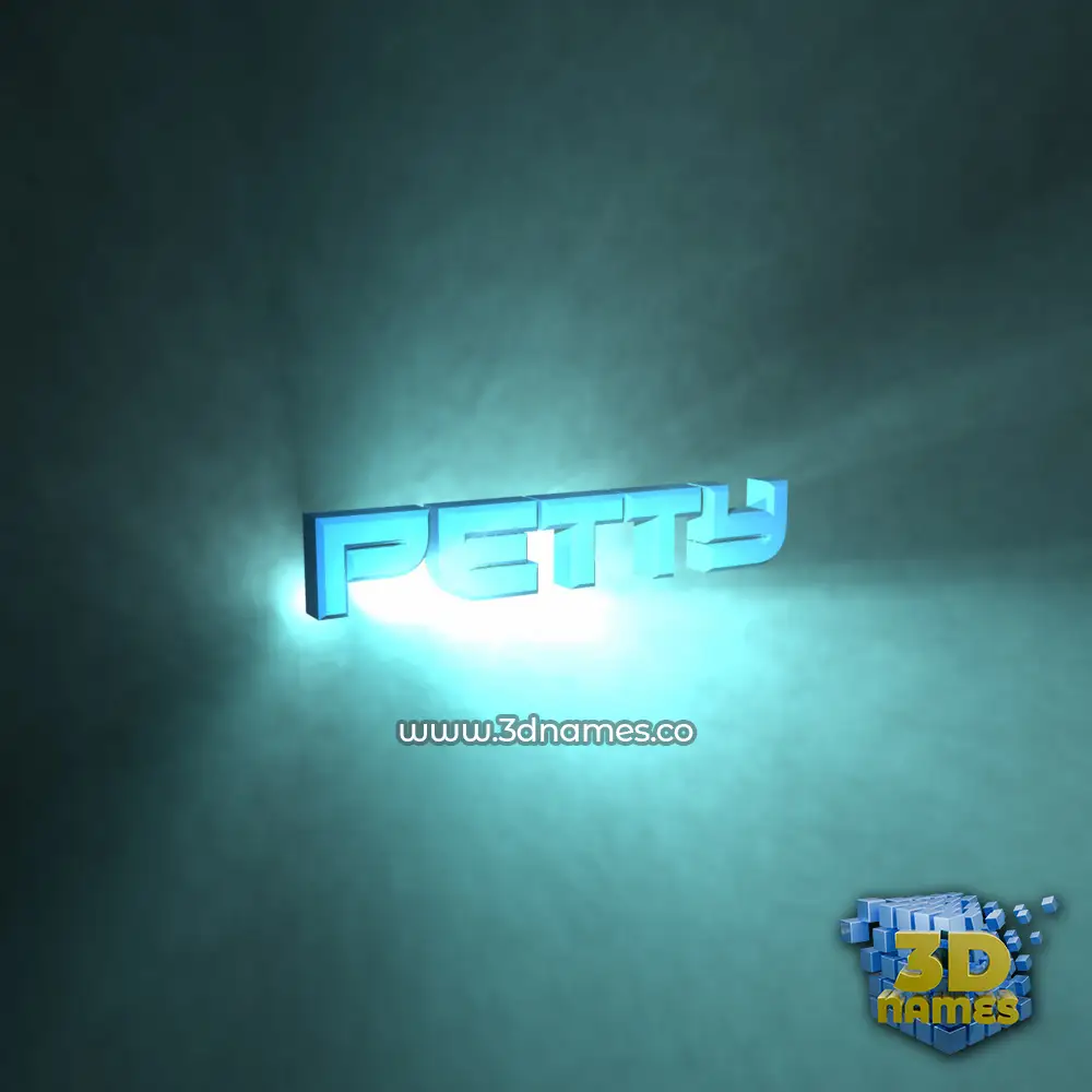 petty in Light Shine style - 3D name wallpaper