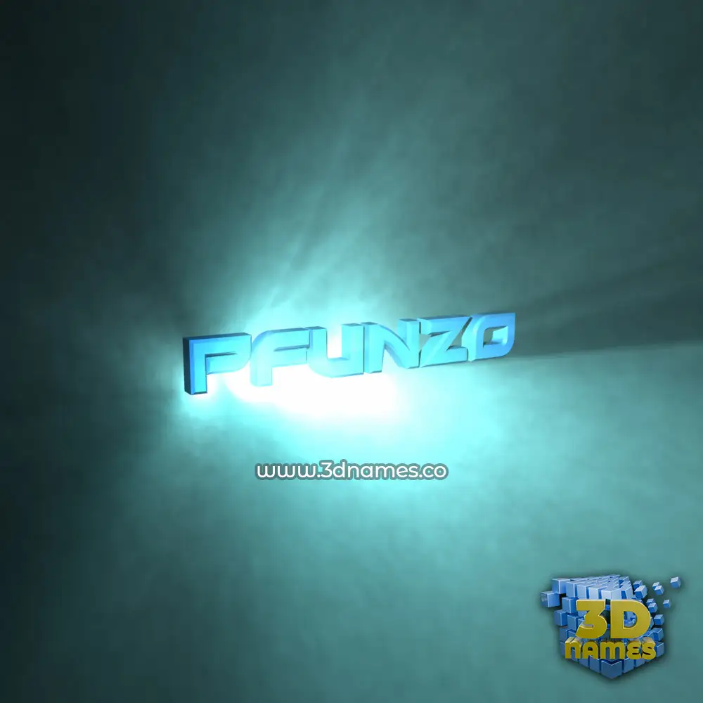 pfunzo in Light Shine style - 3D name wallpaper