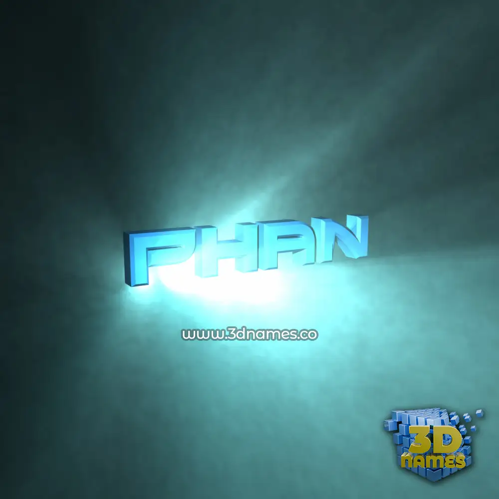 phan in Light Shine style - 3D name wallpaper