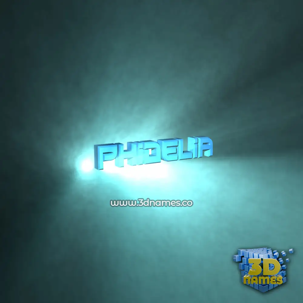 phidelia in Light Shine style - 3D name wallpaper