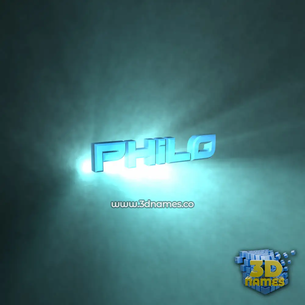 philo in Light Shine style - 3D name wallpaper