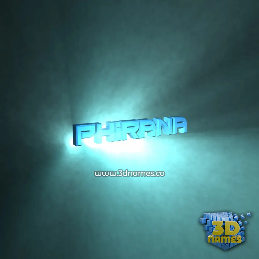 phirana in Light Shine style - 3D name wallpaper