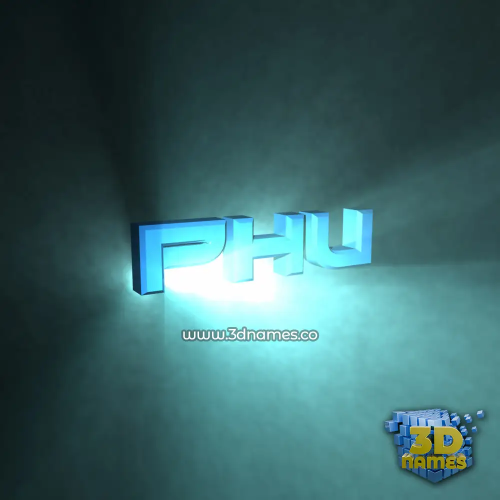 phu in Light Shine style - 3D name wallpaper