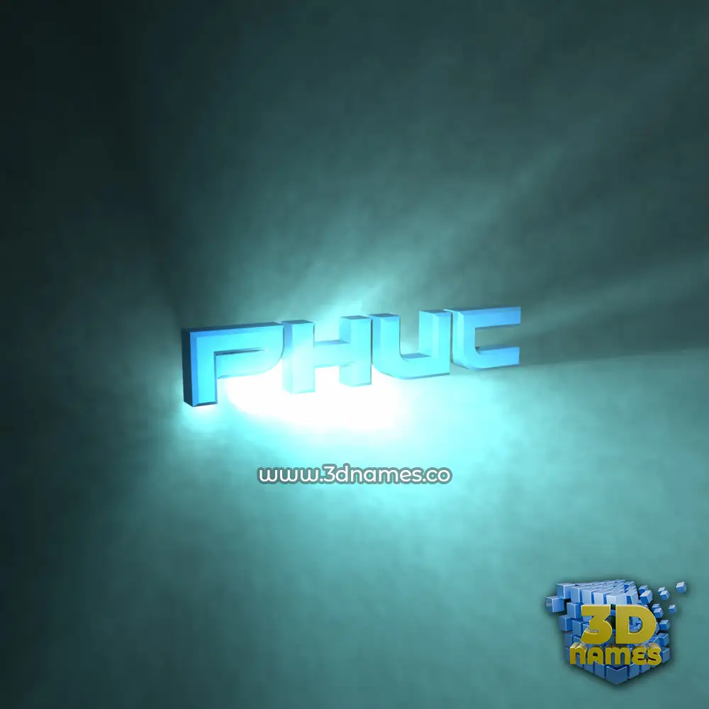 phuc in Light Shine style - 3D name wallpaper
