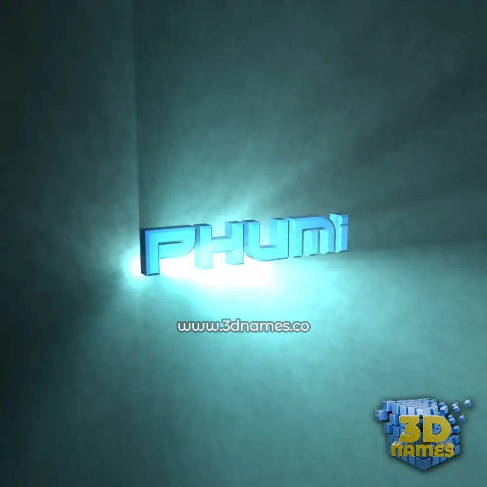 phumi in Light Shine style - 3D name wallpaper