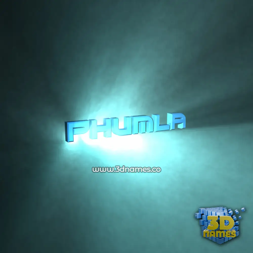 phumla in Light Shine style - 3D name wallpaper