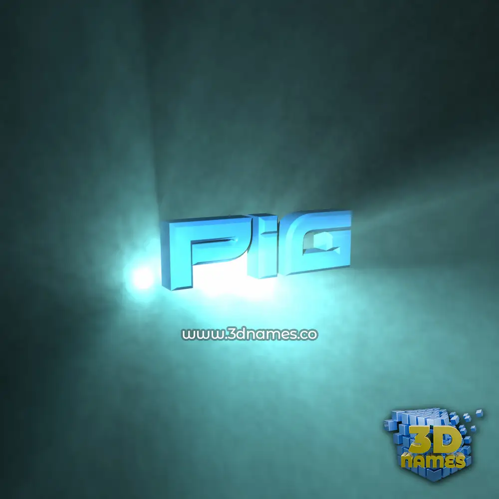 pig in Light Shine style - 3D name wallpaper