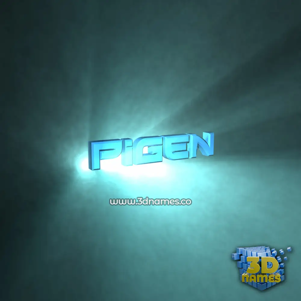 pigen in Light Shine style - 3D name wallpaper