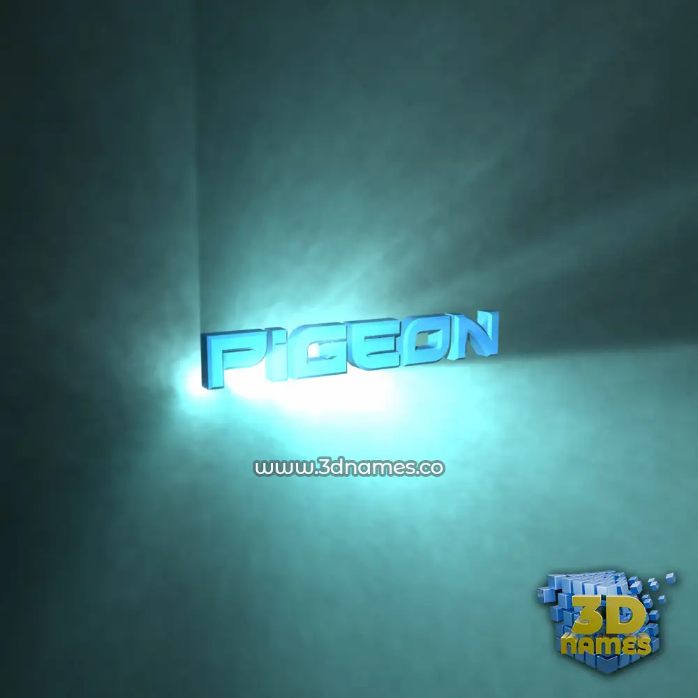 pigeon in Light Shine style - 3D name wallpaper