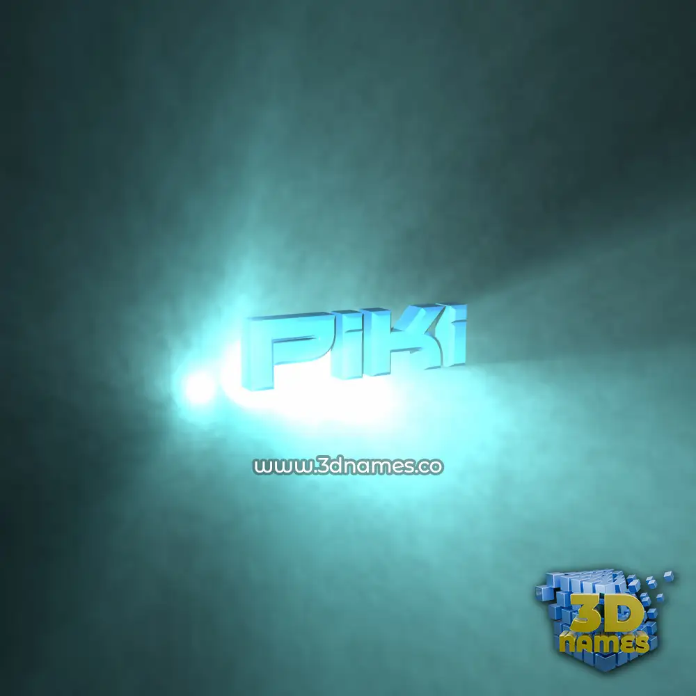 piki in Light Shine style - 3D name wallpaper