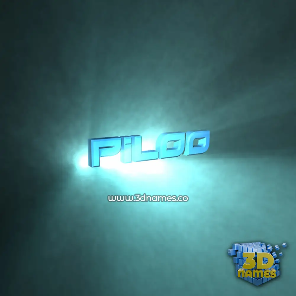 piloo in Light Shine style - 3D name wallpaper
