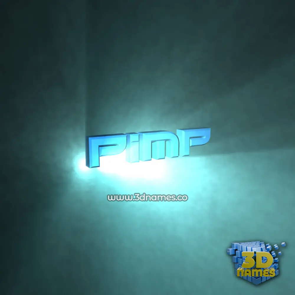 pimp in Light Shine style - 3D name wallpaper