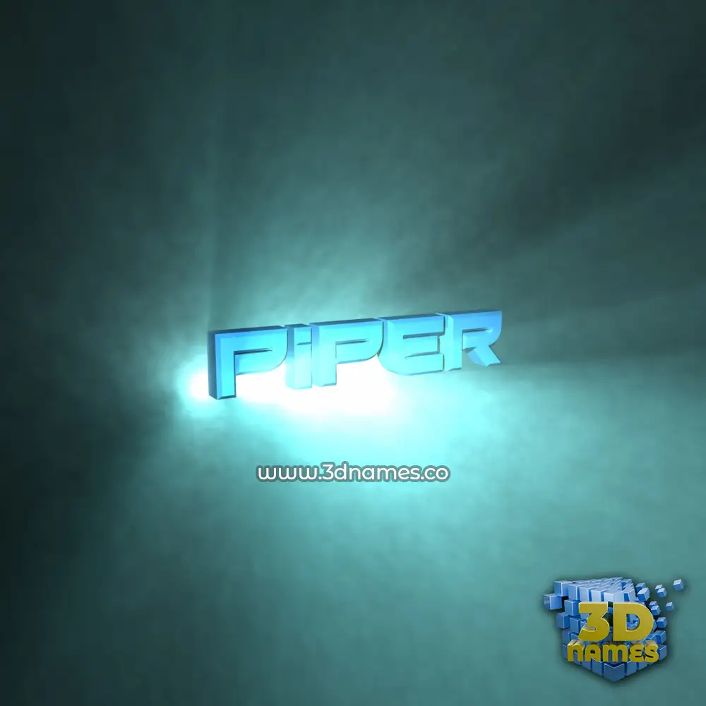 piper in Light Shine style - 3D name wallpaper