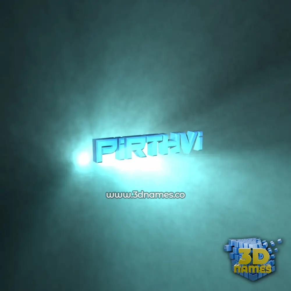 pirthvi in Light Shine style - 3D name wallpaper