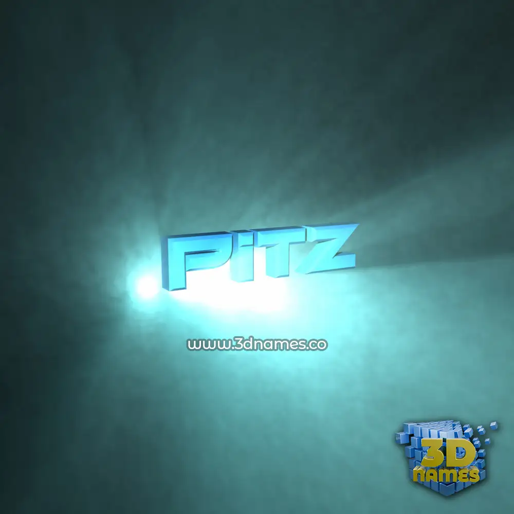 pitz in Light Shine style - 3D name wallpaper