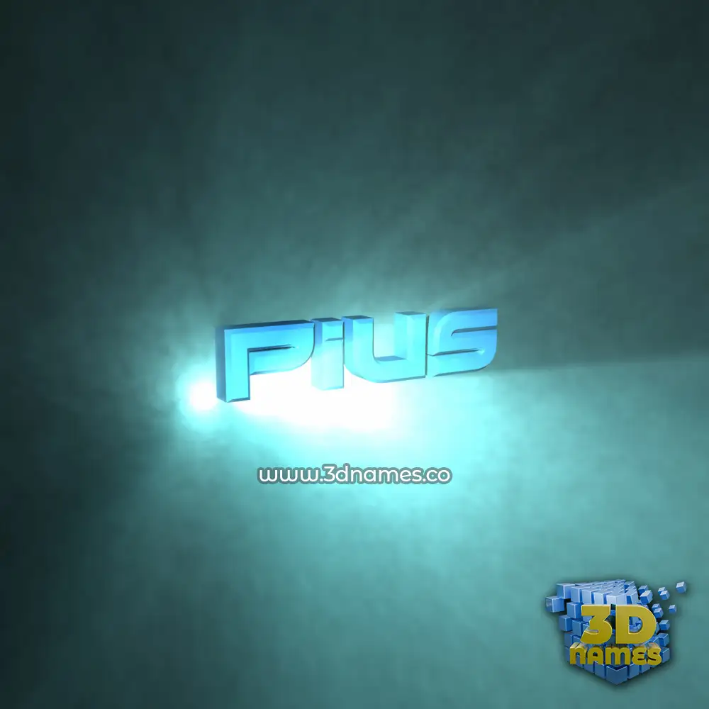 pius in Light Shine style - 3D name wallpaper