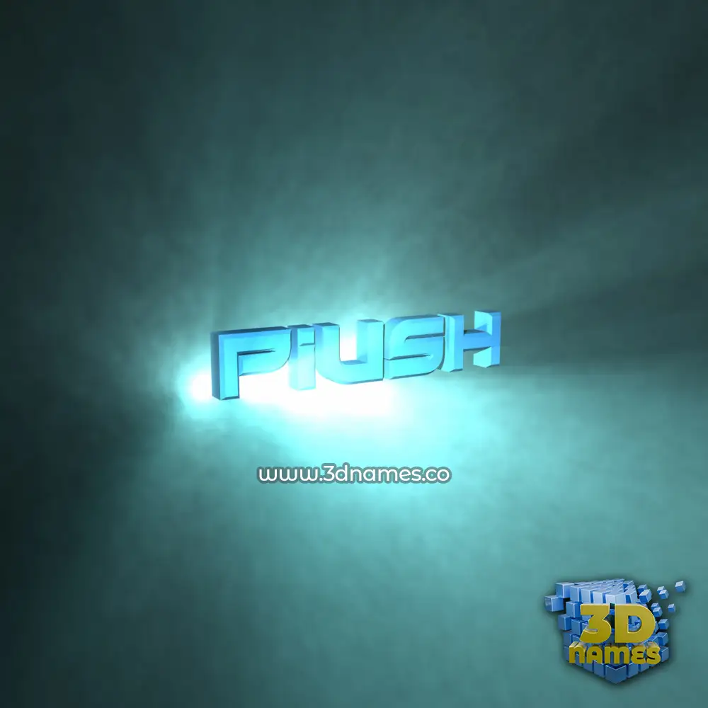 piush in Light Shine style - 3D name wallpaper