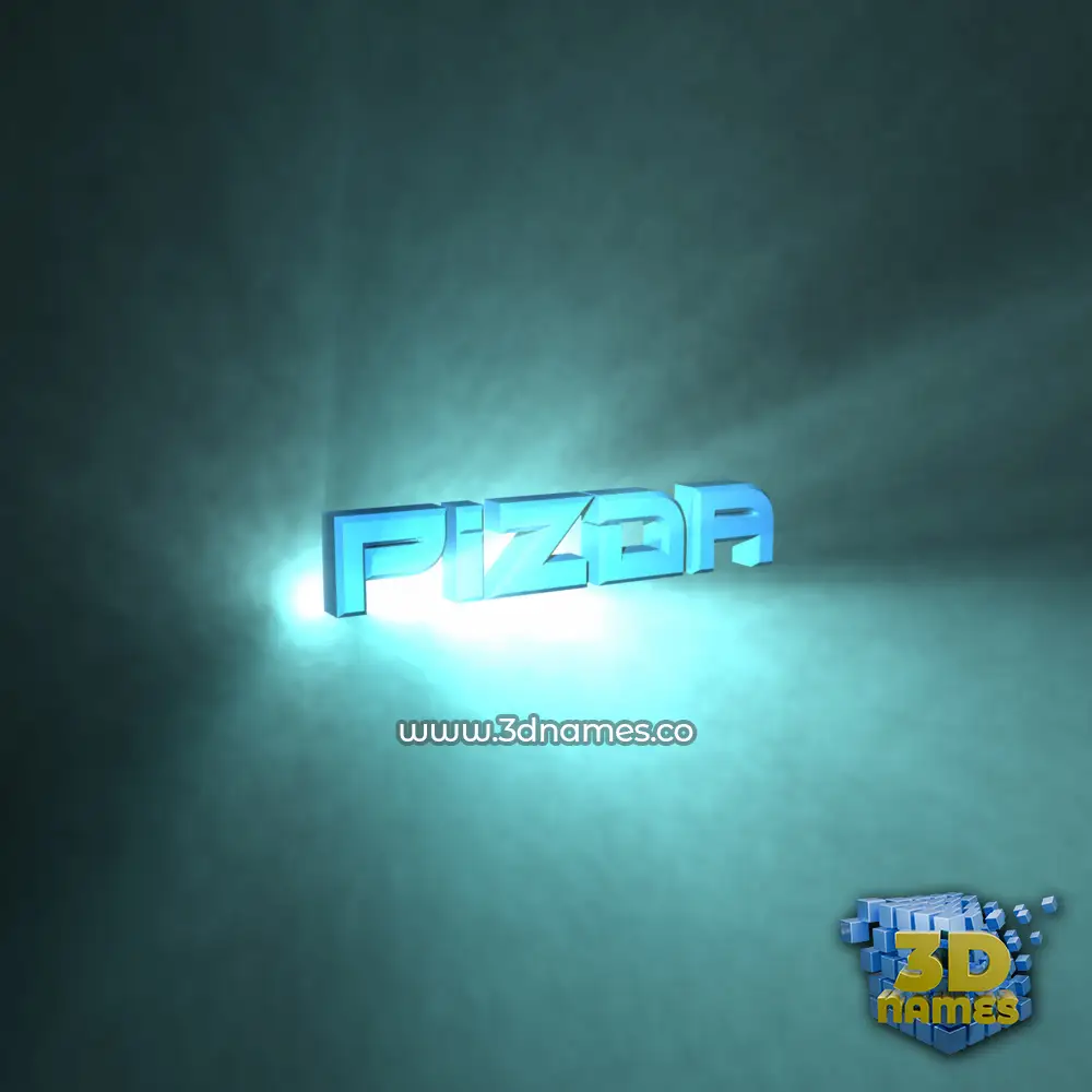 pizda in Light Shine style - 3D name wallpaper