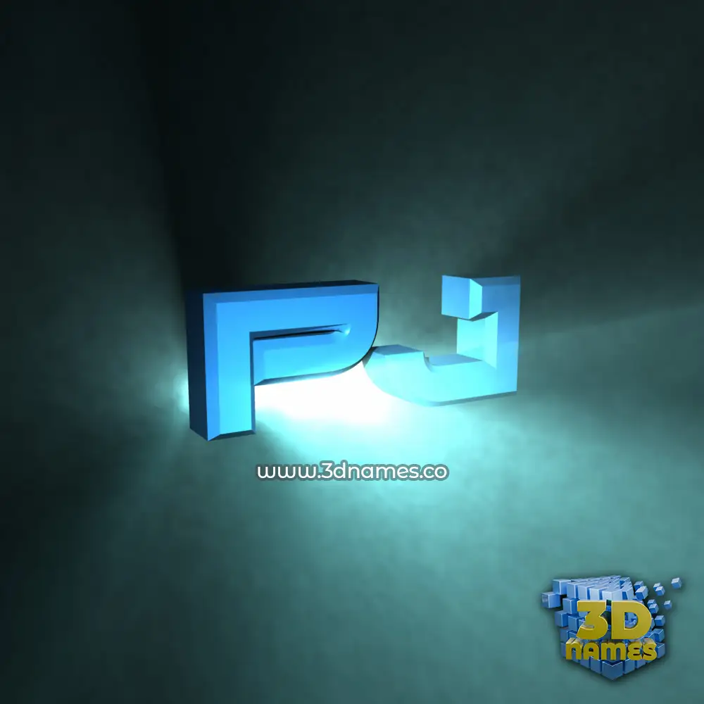pj in Light Shine style - 3D name wallpaper