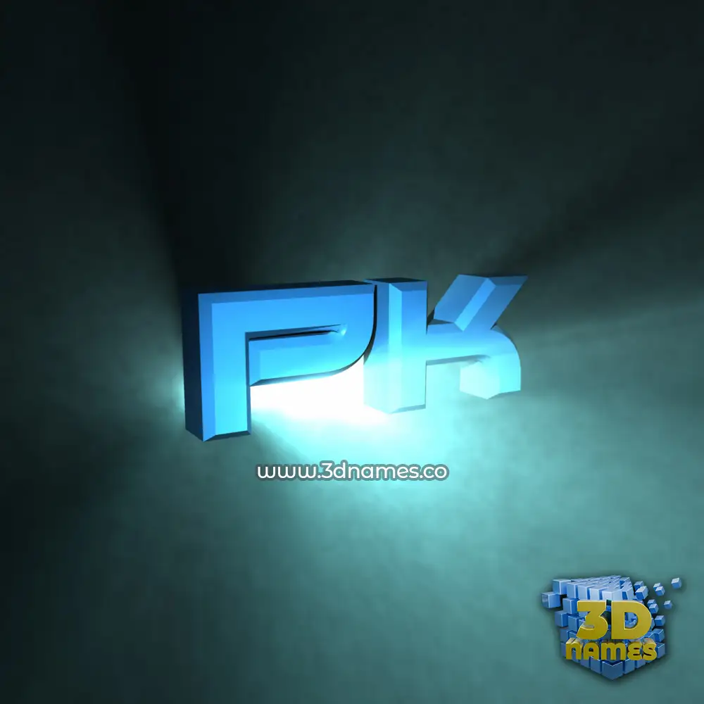 pk in Light Shine style - 3D name wallpaper