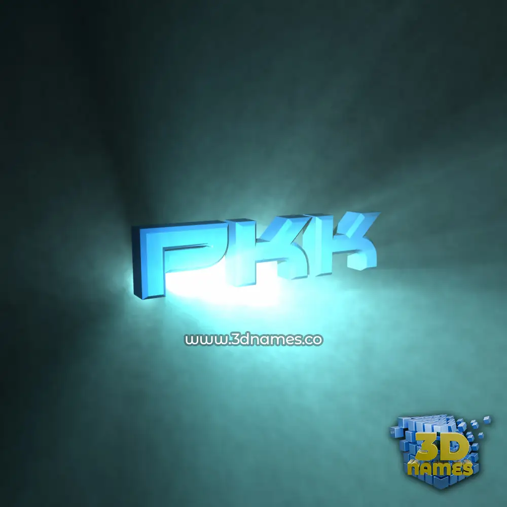 pkk in Light Shine style - 3D name wallpaper