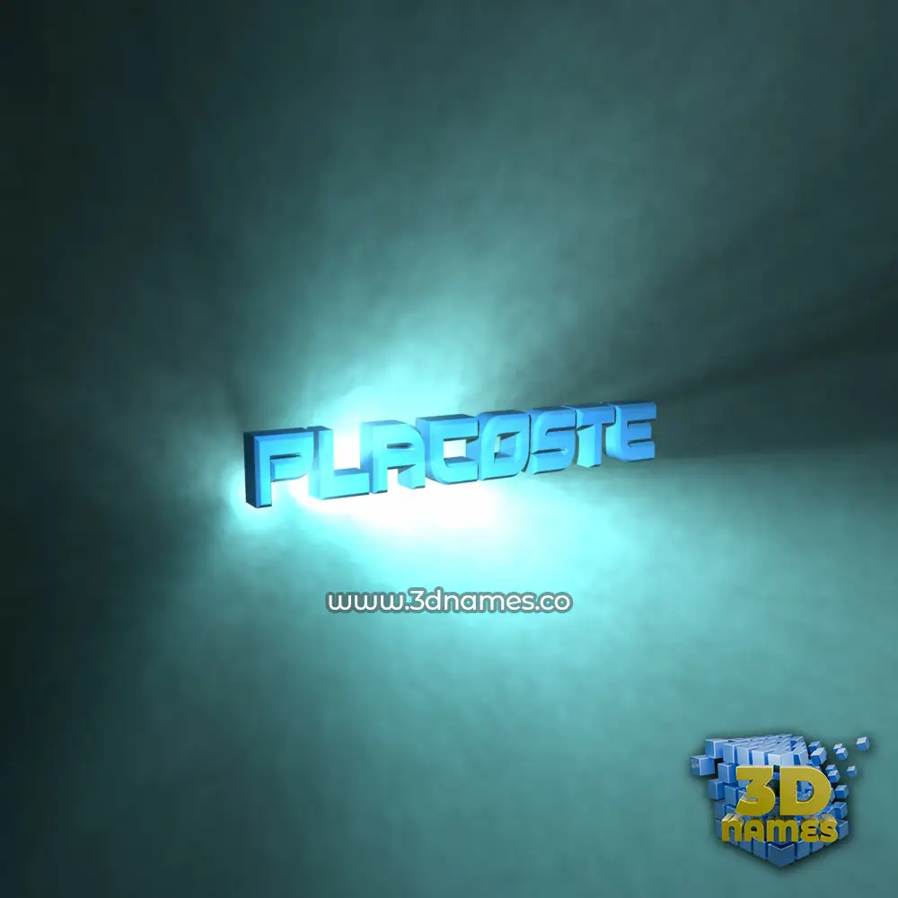 placoste in Light Shine style - 3D name wallpaper