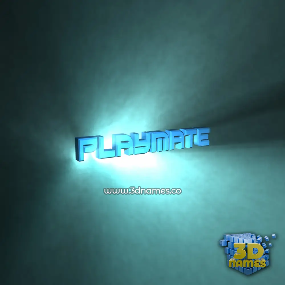 playmate in Light Shine style - 3D name wallpaper