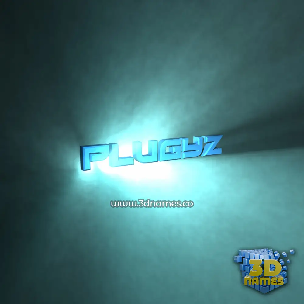 plugyz in Light Shine style - 3D name wallpaper