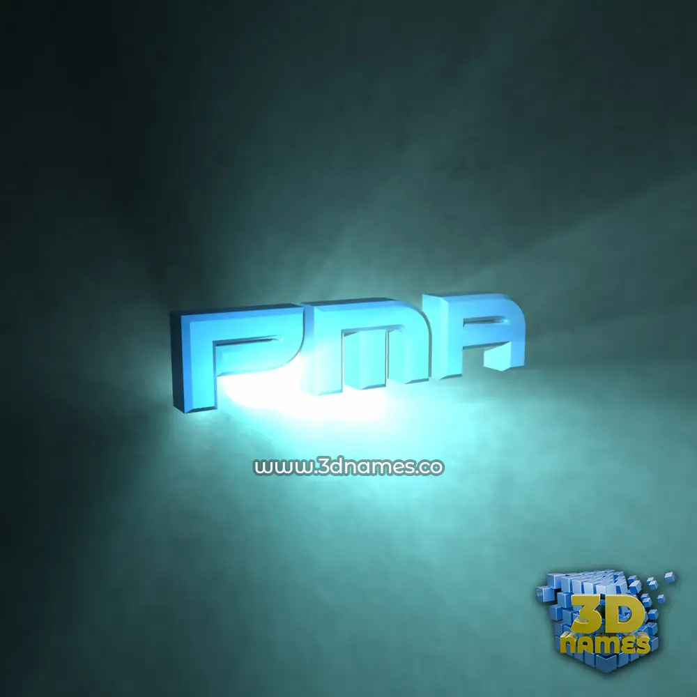 pma in Light Shine style - 3D name wallpaper
